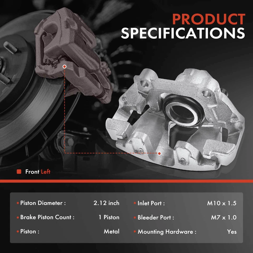 Передний левый суппорт дискового тормоза с кронштейном для Volkswagen Jetta 1996-2005 Golf - Изображение 2 из 4