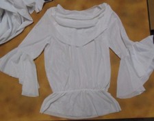 NWOT Praise top Liturgical Ruffled hem White Gold Flyers small adult