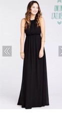 Show Me Your Mumu Amanda Open Back Blouson Maxi/Gown Dress Size Medium Black