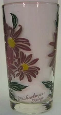 Michaelmas Daisy Peanut Butter Glass Glasses Drinking Kitchen Mauzy 71-3