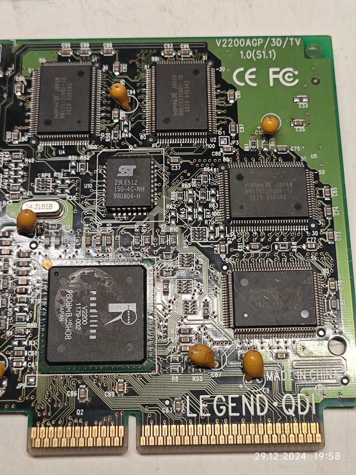 Rare 1997 AGP Card Legend QDI VGA V2200 AGP/3D/TV (Rendition Verite 2200) 4 MB - Image 3 of 4