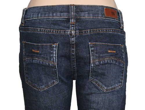 RSQ London Skinny Youth Size 14 Dark Wash Distressed Stretch Jeans 28" Inseam - Picture 4 of 12