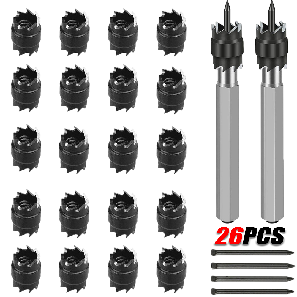26PCS 3/8 Inch Double-Sided Spot Weld Cutter Remover Drill Bit Kit for Welder Cutting