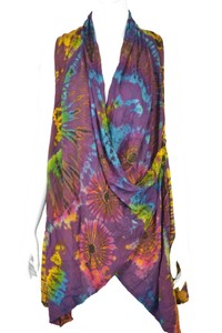 Full Spiral Tie Dye Kimono Sleeveless Lady Hippie Holiday Kaftan Wear Beach Wear
