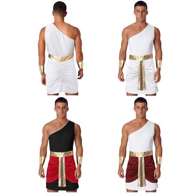 Herren Römisches Kostüm Prinz Toga Königskostüm Kleid Cosplay Outfits Karneval