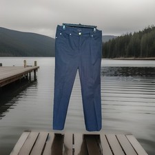  635 ESCADA - Navy Cotton Stretch 5-Pocket Straight Leg Pants - Women's Size 40