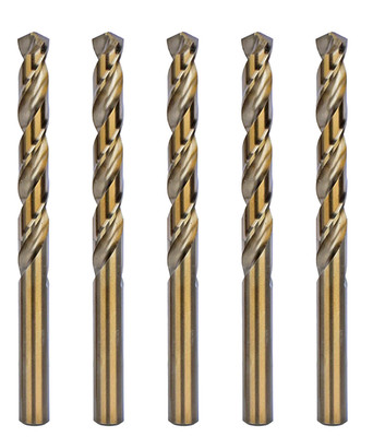 HSS Cobalt Drill Bits 5Pcs 31/64 In. M35 Jobber Length Twist Steel Metal Drills