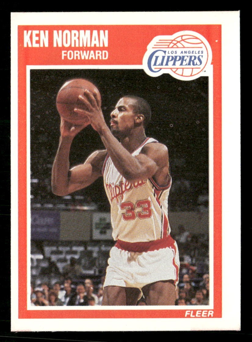 Ken Norman Rookie 1989-90 Fleer #72 RC Los Angeles Clippers NBA Basketball Card