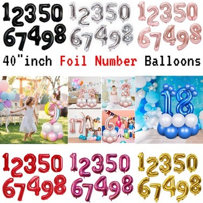 40'' Riesen Folien Zahlenballons 0-9 Luft Helium Geburtstag Party Ballon Alter Hochzeit