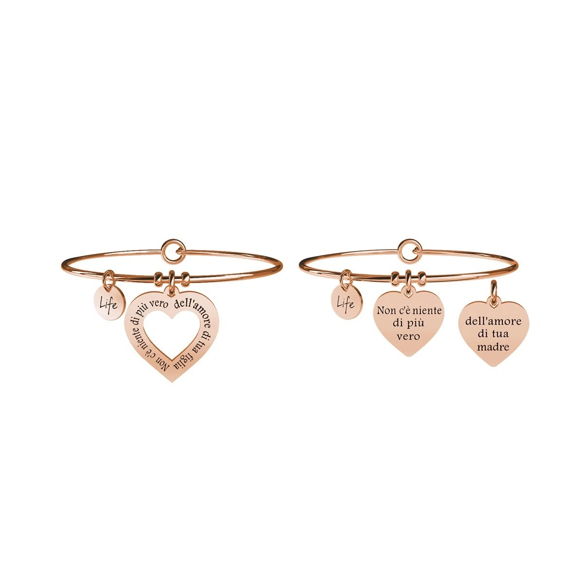 Bracciale Donna KIDULT In Acciaio 316L Con Ciondolo Grazie Mamma - Collezione Family, Cristallo E Smalto, Comfort Fit, Misure S/M/L