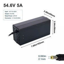 48V Lithium Li-ion Battery Charger DC 5.5x2.1mm Plug 54.6V 5A 13S US Stock