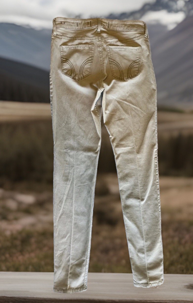 Hollister Women's Low-Rise Super Skinny  Pants 5R Size 27W X 30L Beige Casual