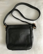 Giorgio Armani borsa unisex a tracolla in pelle di cervo nera con zip 29x21x10cm