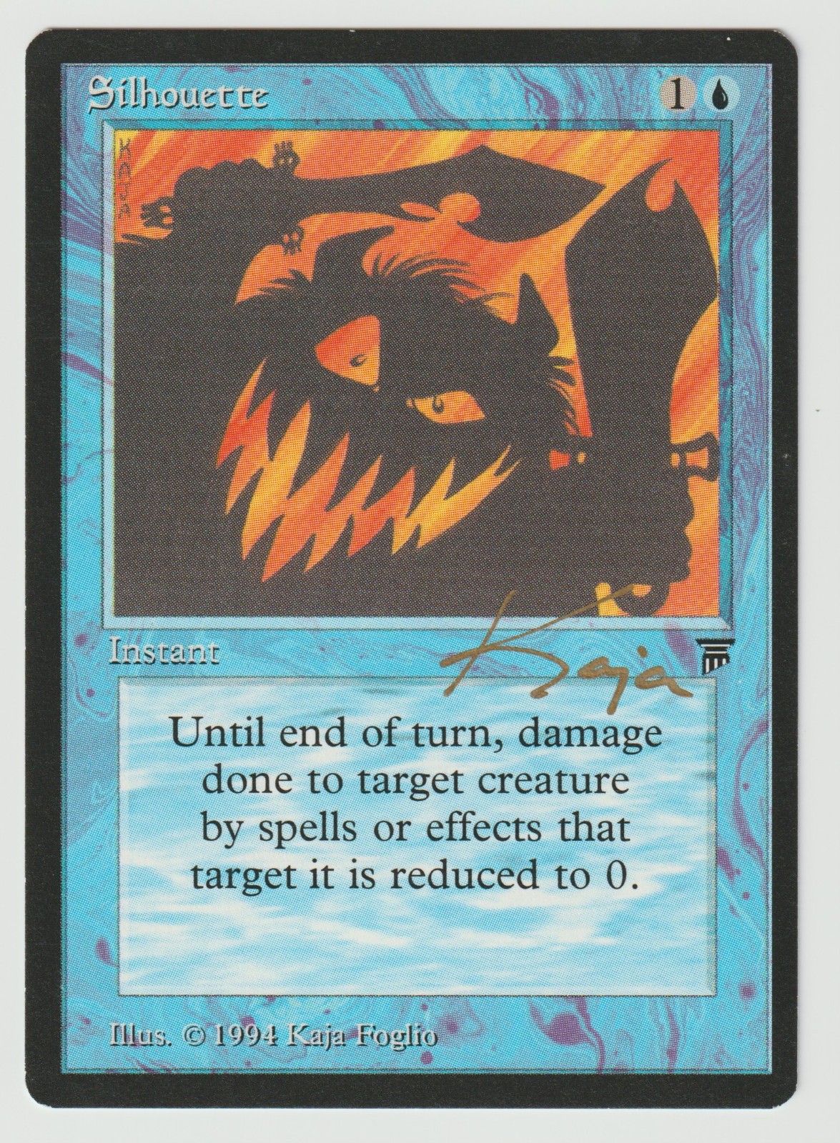 Gold Signed Silhouette LP Legends English Artist Kaja Foglio MTG Magic Vintage!