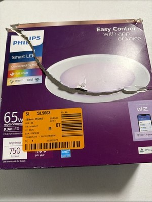 Philips Smart Wifi LED Recessed Downlight 65W 6'' Wiz App/Voice Control 750 (CC