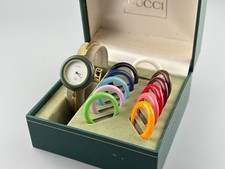  S Size Excellent 5 Gucci Change Bezel 11/12 Women Watch Gold White 12 Colors