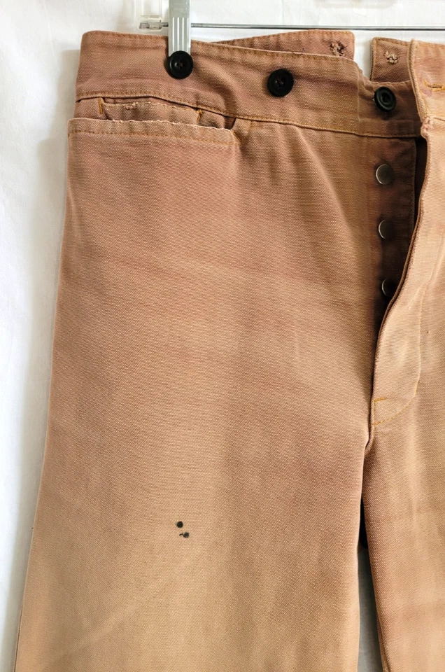 Pants Trousers Mens 34WX35L Frontier Western Vintage Style Beige Tan Reenactment - Image 4 of 4