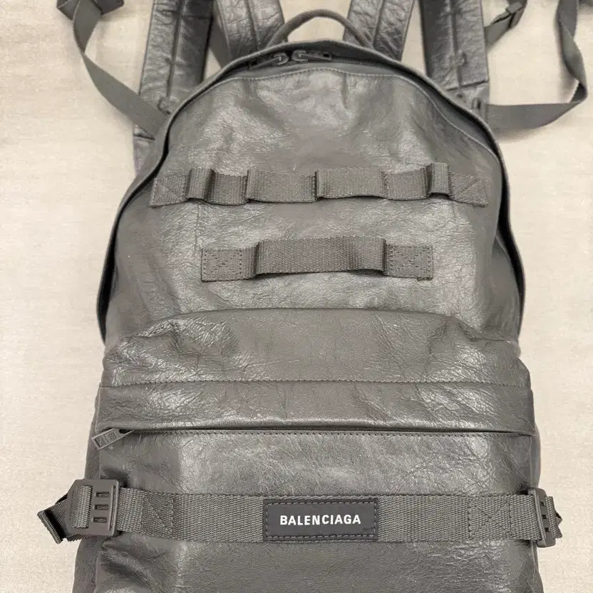 Balenciaga 2023 Gray Lambskin Backpack, New