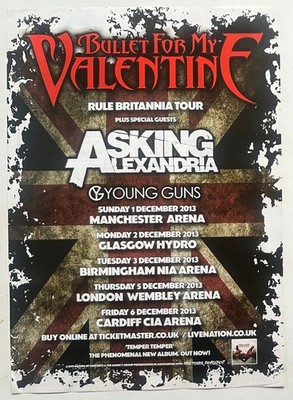 BULLET FOR MY VALENTINE -TOUR DATES 2013 Full page magazine ad ASKING ALEXANDRIA