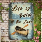 Vintage Tin Metal Signs Home Décor Life'S Better at The Lake for Man Cave Bar Ca