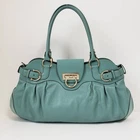 Salvatore Ferragamo Marissa Handbag Turquoise Blue Green Leather Gold Hardware A