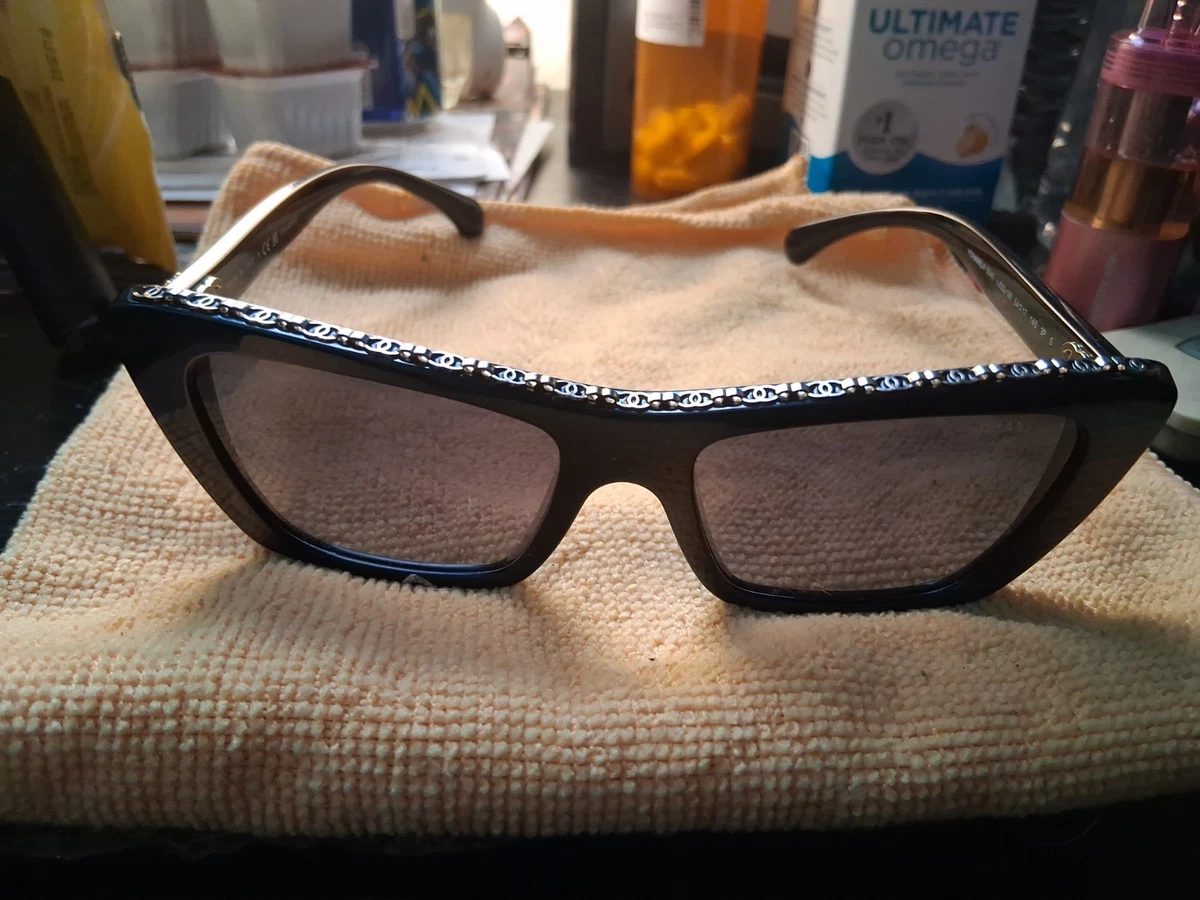 CHANEL Women's Black Cat Eye Sunglasses for sale | eBay