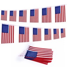 4th of July Patriotic Decorations Outdoor, 45 Feet 40 PCS American Flag Strin...