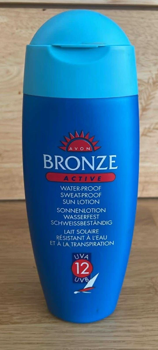 AVON BRONZE ACTIVE WATERPROOF SWEATPROOF SUN LOTION UVA 12 UVB 200ML