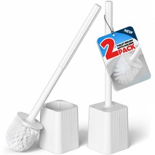 Toilet Bowl Brush and Holder Set 2Pack Cleaning FORASTO Scrubber Bathroom Decor