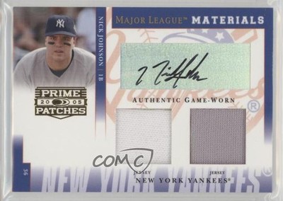 2005 Donruss Prime Patches Double Swatch Signatures 38/250 Nick Johnson Auto 0af