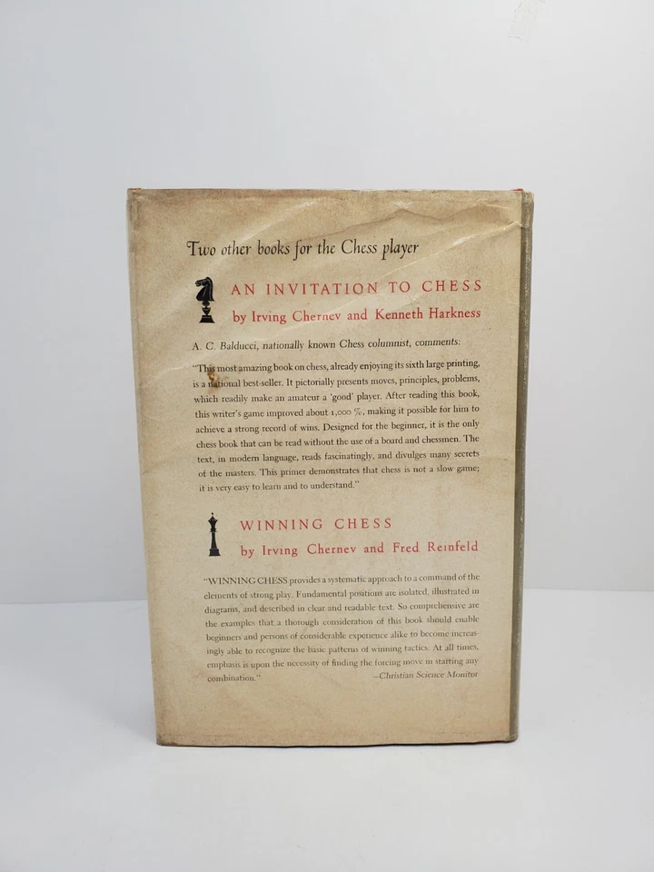The Fireside Book of Chess by Chernev & Reinfeld 1949 HC/DJ Illustrated Vintage - Image 2 of 4