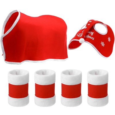 6 Pack Christmas Horse Costume Accessories Include Horse Wraps Legs Horse San...