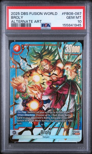 2025 DRAGON BALL SUPER CARD GAME FUSION WORLD SAIYAN'S PRIDE BROLY PSA 10