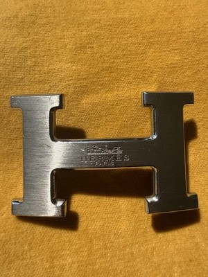 Authentic Hermès 5382 H Belt Buckle 38mm Palladium Silver Hardware