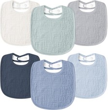 Susurration Muslin Baby Drool Bibs 6Pack Soft Adjustable Bandana Bibs Unisex