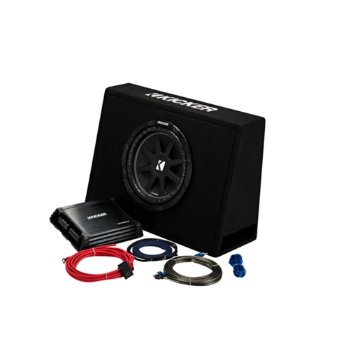 Kicker 10" Slim Enclosure With Matching Amp And Wiring Kit