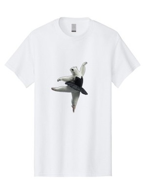 Polar-Bear-Ballerina Mens Graphic Tee, 100% Cotton, Casual Summer Wear