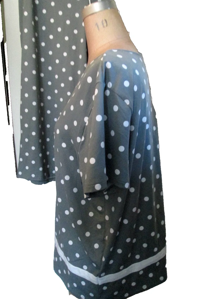 JONES NEW YORK GRAY/WHITE POLKA DOT 2 PC CROPS & TOP PJ SET SZ L EXC COND! - Image 4 of 4