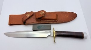 Randal Knife 1950S Model 1–8 Original Brown Button Sheath And Stone