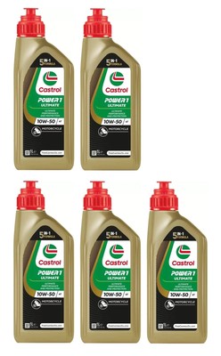 Castrol Power 1 Ultimate 10W-50 Motorrad 4T Racing Motoröl 5x1L API SN, JASO MA2