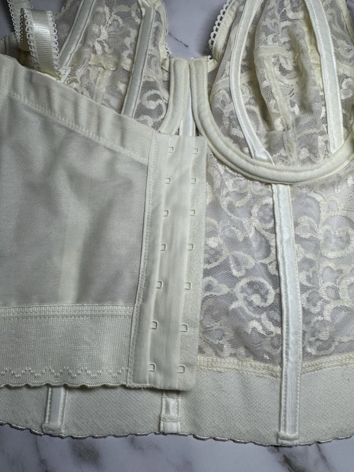 NEW Goddess Lace Longline 36C Ivory Convertible Strapless 0689 Bra Sexy Bustier - Image 4 of 4