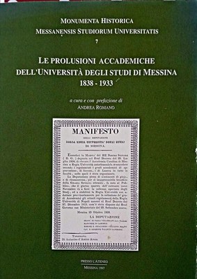 Die akademischen Prolusionen der Universität von Messina. 1838-1933