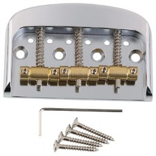 6 String Half Size Short Vintage Bridge Brass 3-Saddle for Tele Guitar Chrome