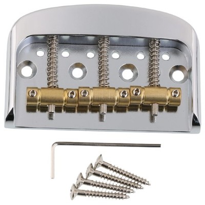 6 String Half Size Short Vintage Bridge Brass 3-Saddle for Tele Guitar Chrome