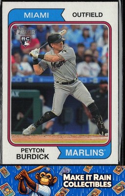 Peyton Burdick 2023 Topps Heritage #322 Miami Marlins Rookie RC