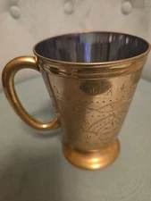Etched BRASS Mug STAINLESS STEEL MUG Moscow Mule Beer Heavy Duty Solid 5" 16 oz