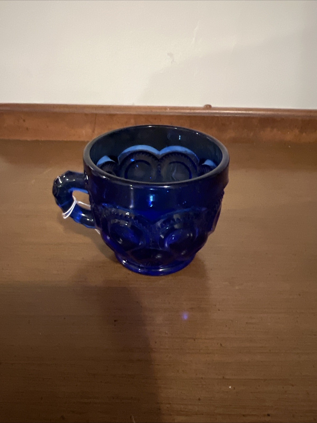Rare Colbalt Moon And Star Pattern Glass Cappuccino Cup Weishar
