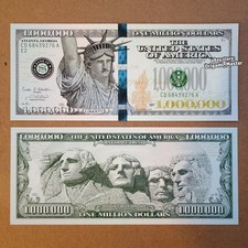 One Million ($1,000,000) Dollar Fantasy Banknote Liberty Mt Rushmore NEW