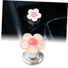 Cute Flower Push to Start Button Cover Resin Flower Engine Start/Stop Pink