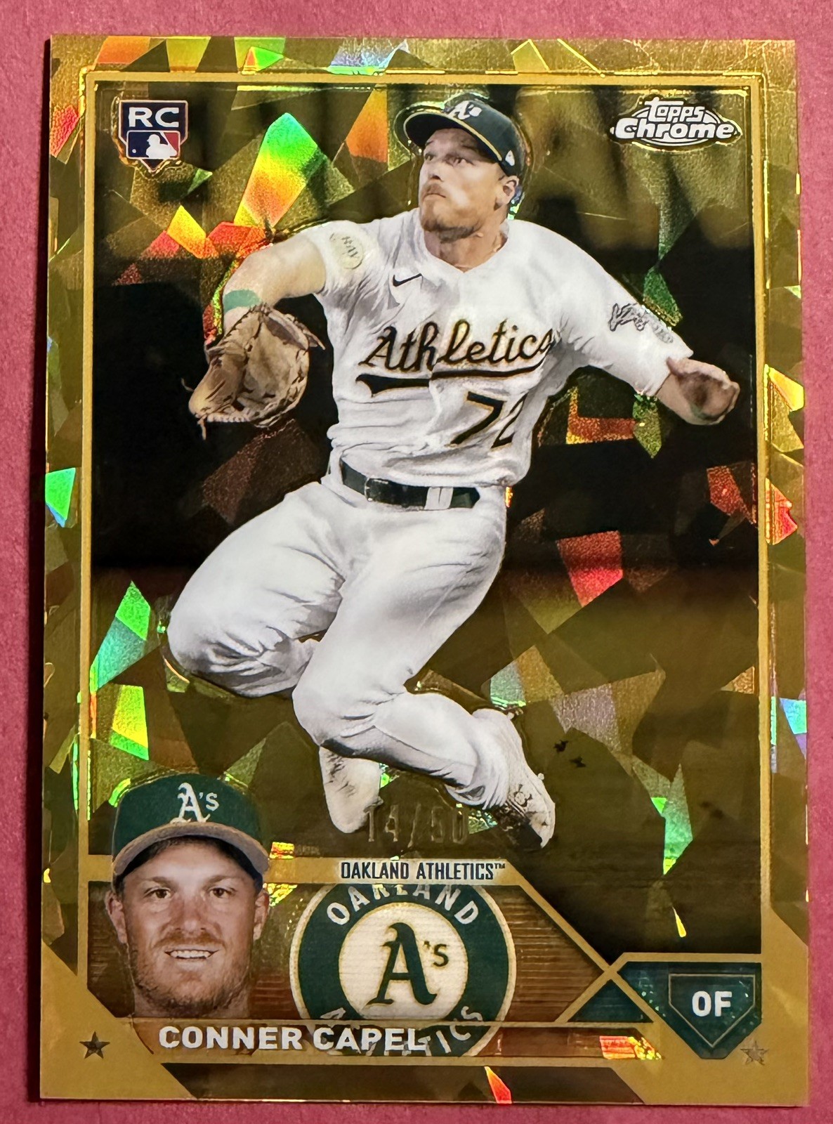 2023 Topps Chrome Sapphire Conner Capel  Oakland Athletics Gold /50 SP RC